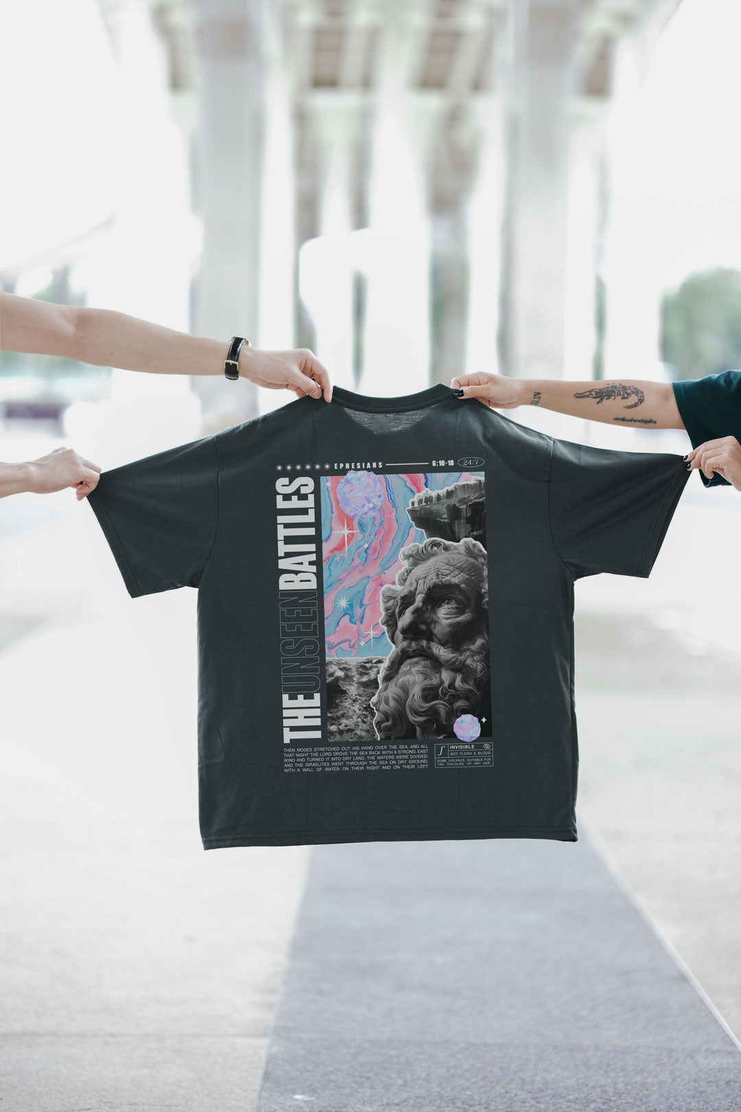 [Pre-Order] Unseen Battles | Oversized Tee in Dark Heather The Project J